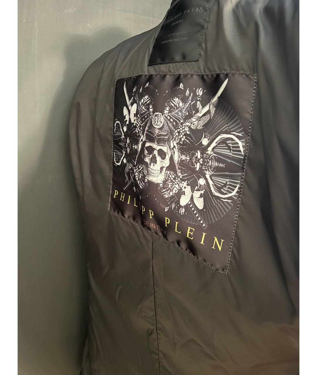 PHILIPP PLEIN Темно-синий полиамидовый пиджак, фото 3