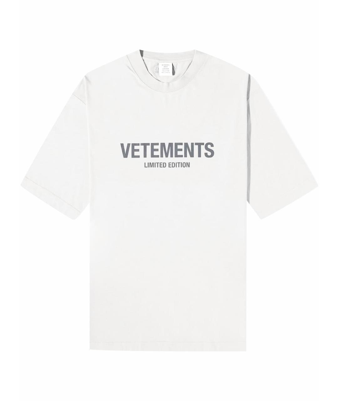 VETEMENTS Белая хлопковая футболка, фото 1