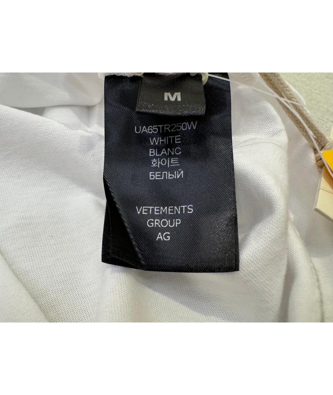 VETEMENTS Белая хлопковая футболка, фото 6