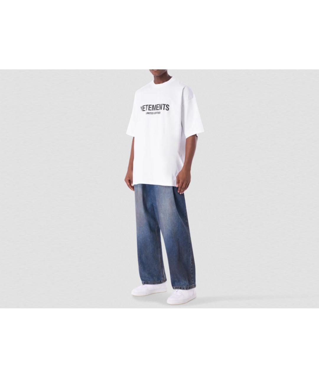 VETEMENTS Белая хлопковая футболка, фото 3