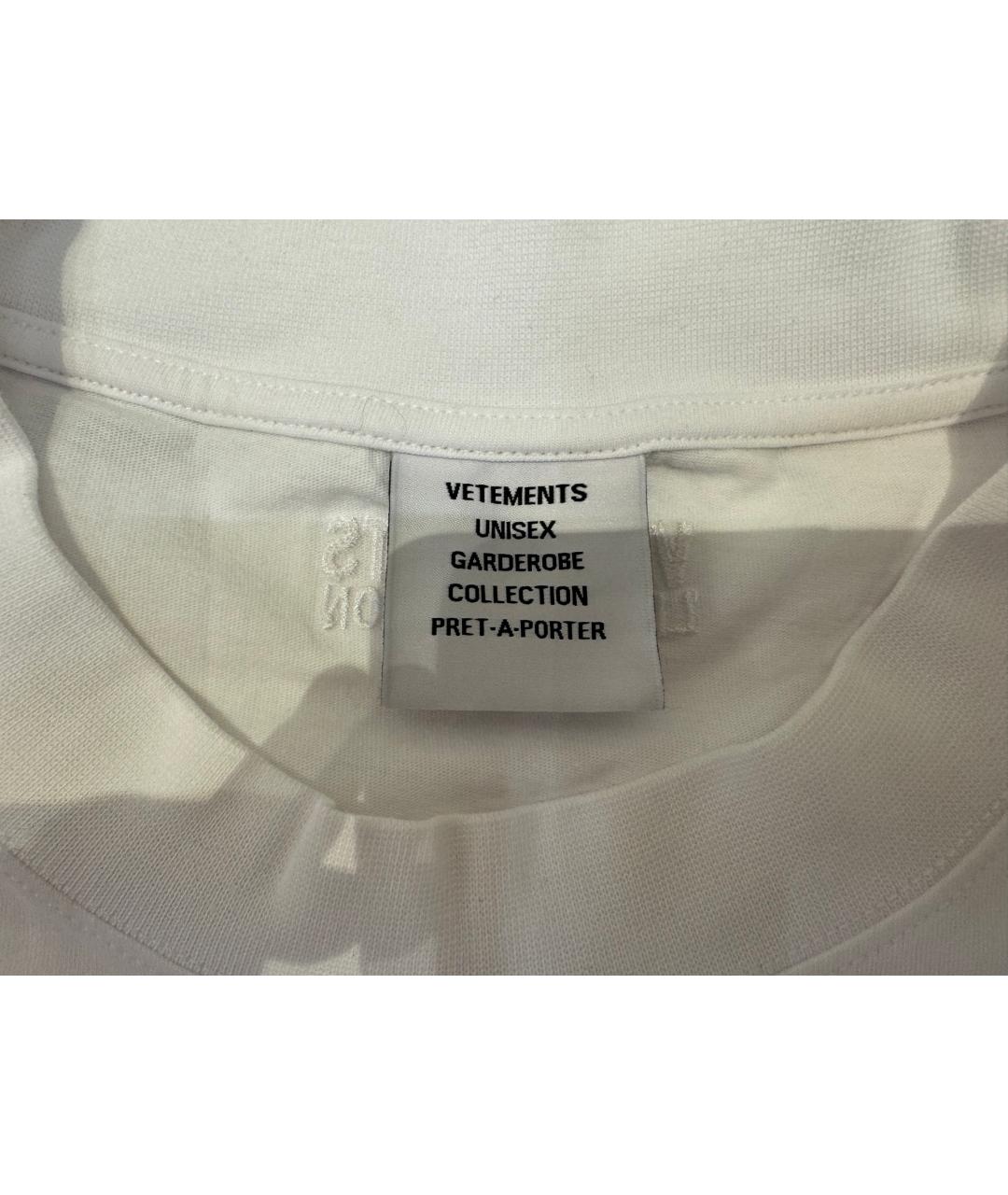 VETEMENTS Белая хлопковая футболка, фото 5
