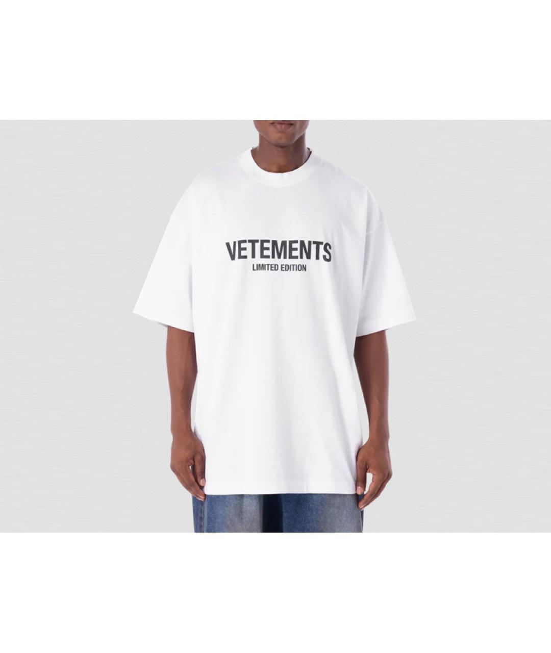 VETEMENTS Белая хлопковая футболка, фото 9