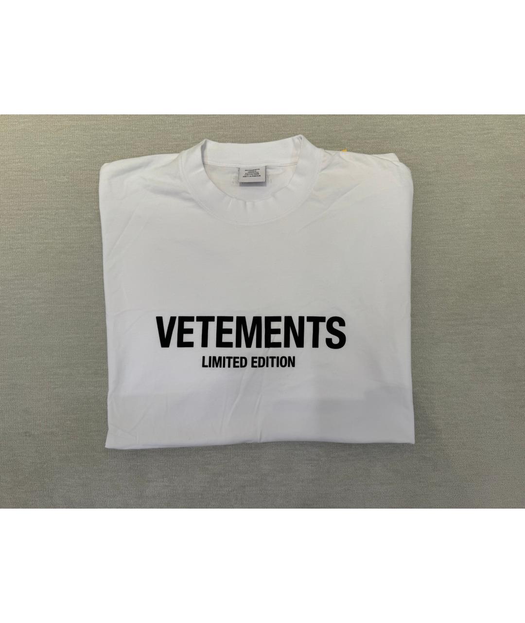 VETEMENTS Белая хлопковая футболка, фото 4