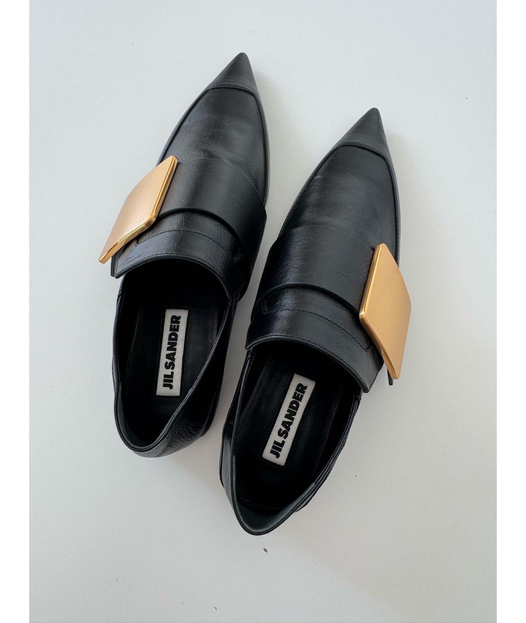 JIL SANDER Черные кожаные лоферы, фото 4