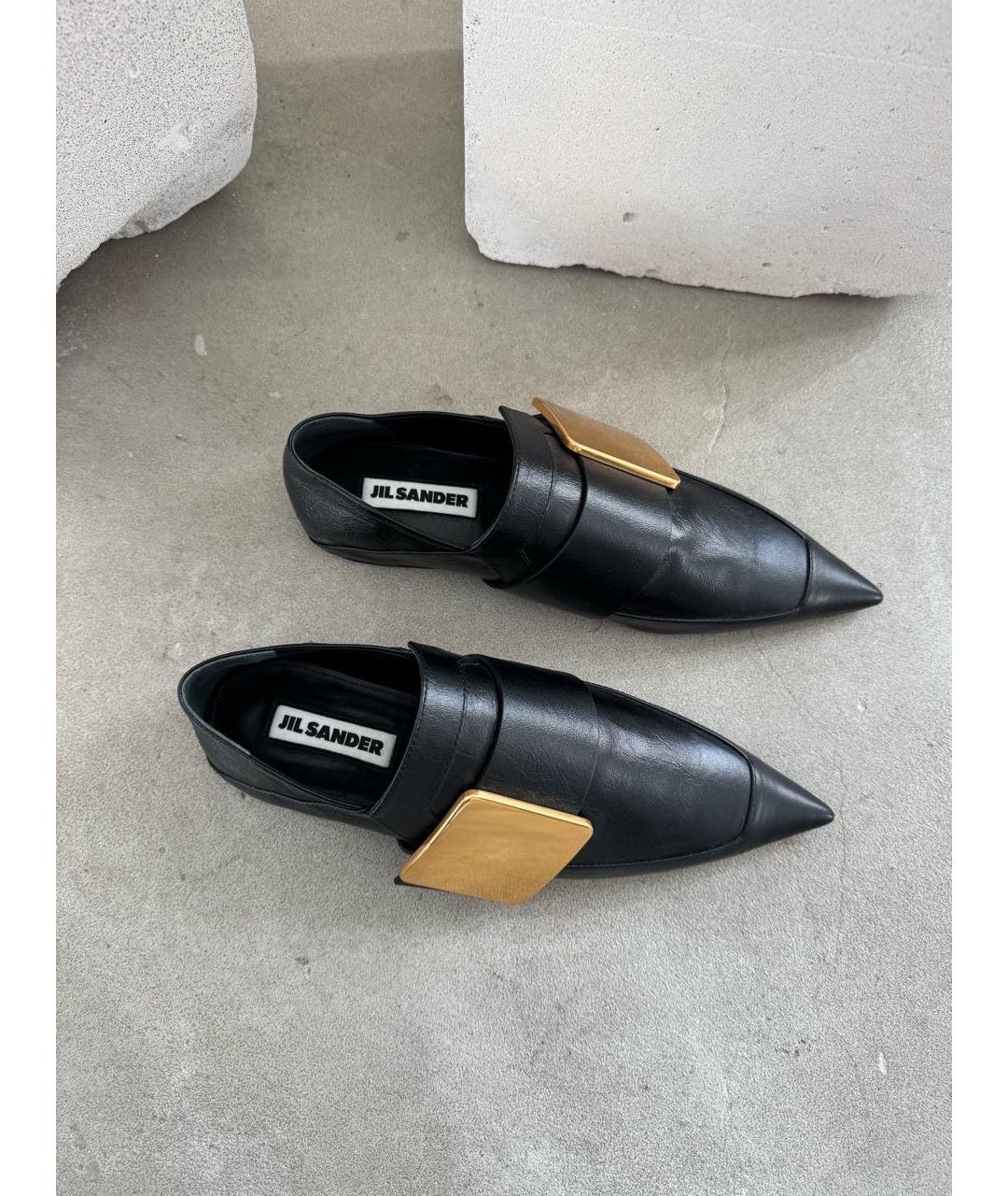 JIL SANDER Черные кожаные лоферы, фото 5