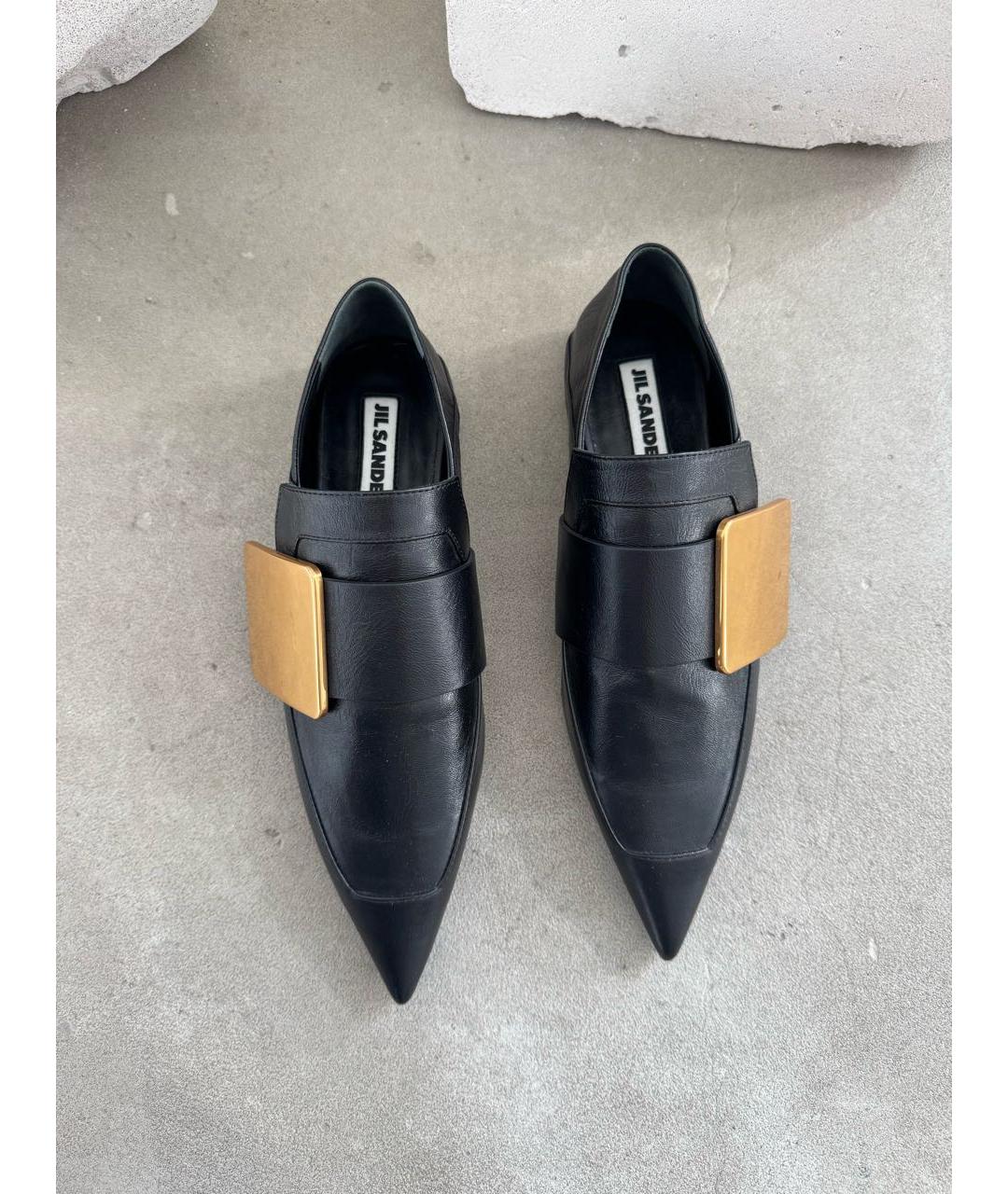 JIL SANDER Черные кожаные лоферы, фото 8