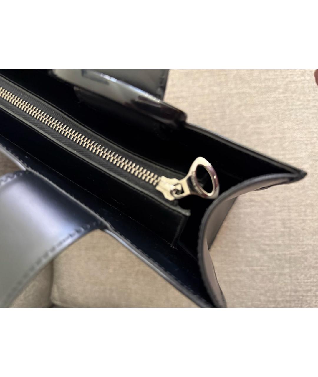 LOUIS VUITTON Черная кожаная сумка с короткими ручками, фото 7