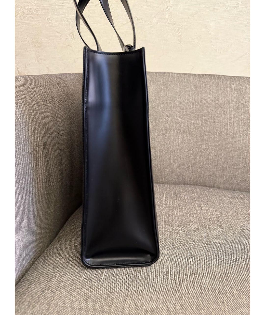 LOUIS VUITTON Черная кожаная сумка с короткими ручками, фото 3