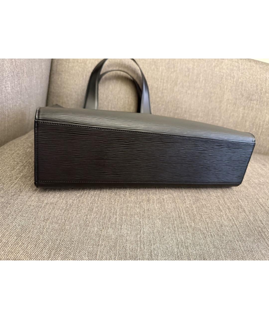 LOUIS VUITTON Черная кожаная сумка с короткими ручками, фото 4