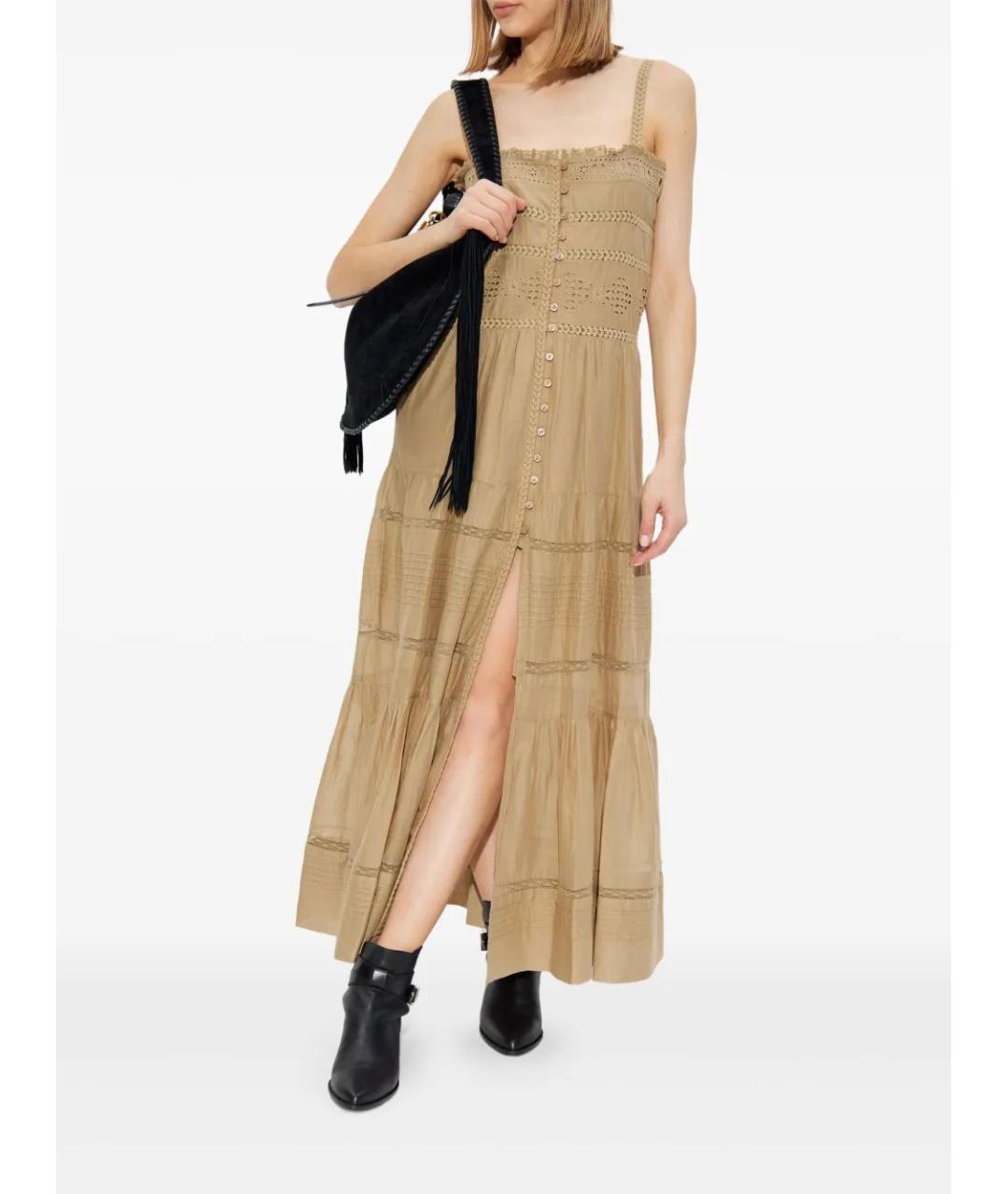 ISABEL MARANT Бежевое хлопковое повседневное платье, фото 2