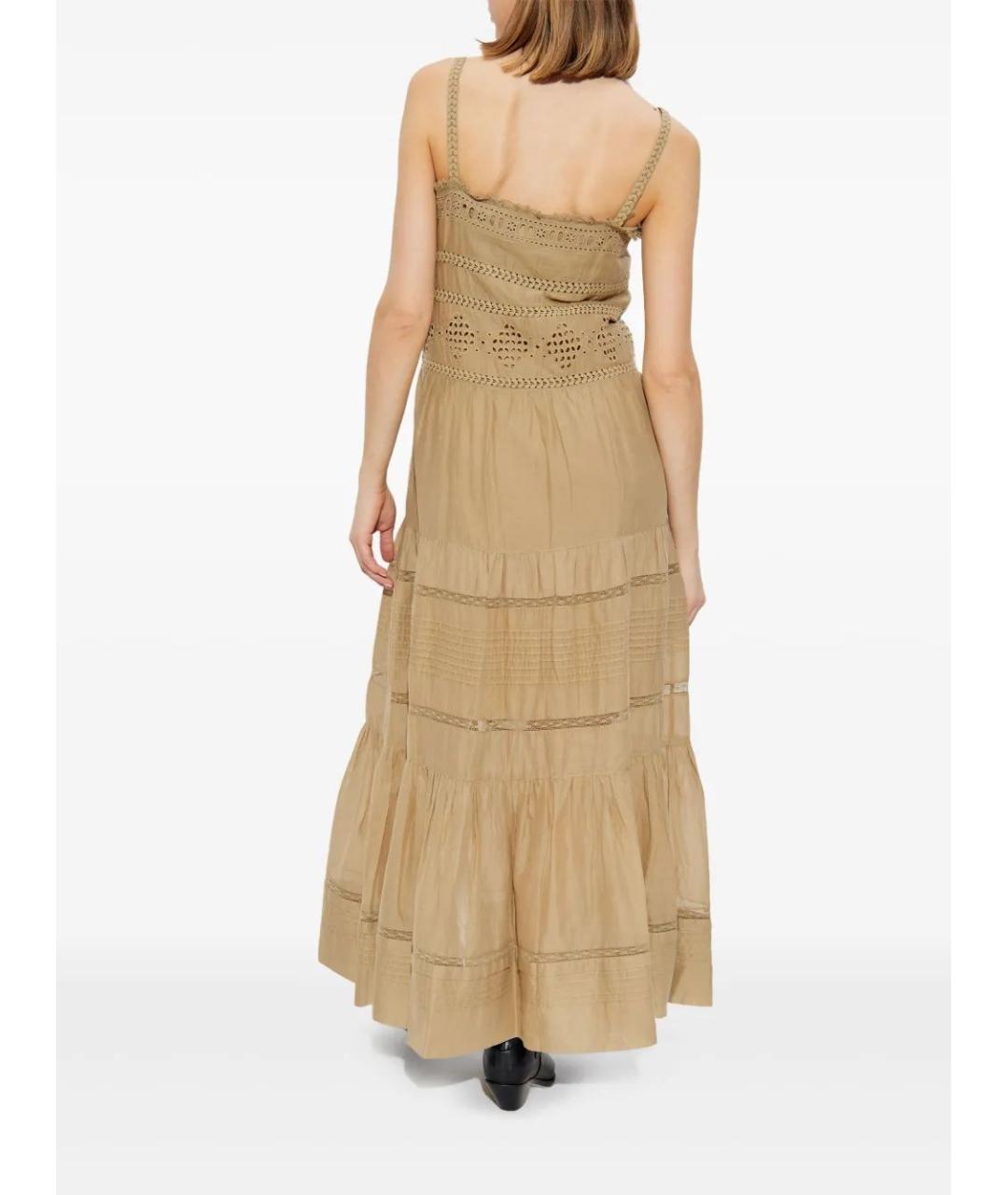 ISABEL MARANT Бежевое хлопковое повседневное платье, фото 3