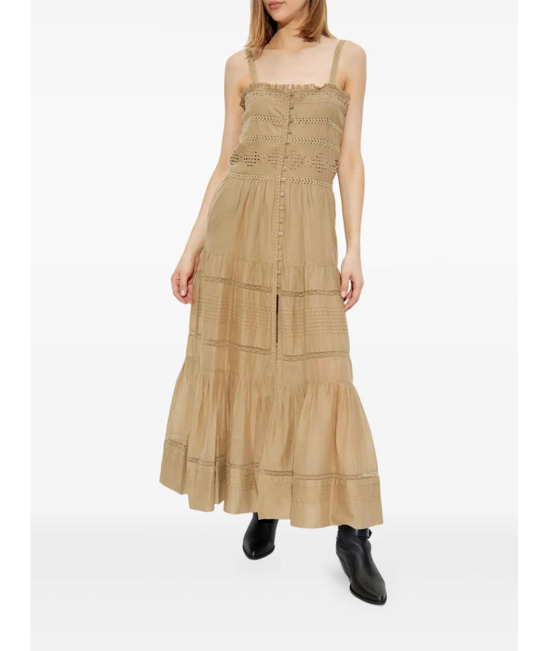 ISABEL MARANT Бежевое хлопковое повседневное платье, фото 5