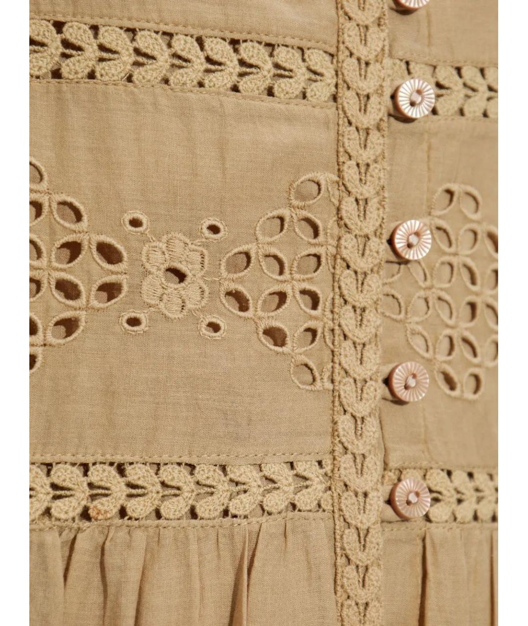 ISABEL MARANT Бежевое хлопковое повседневное платье, фото 4