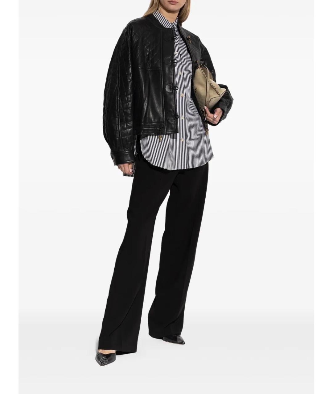 ISABEL MARANT Черные вискозные прямые брюки, фото 2
