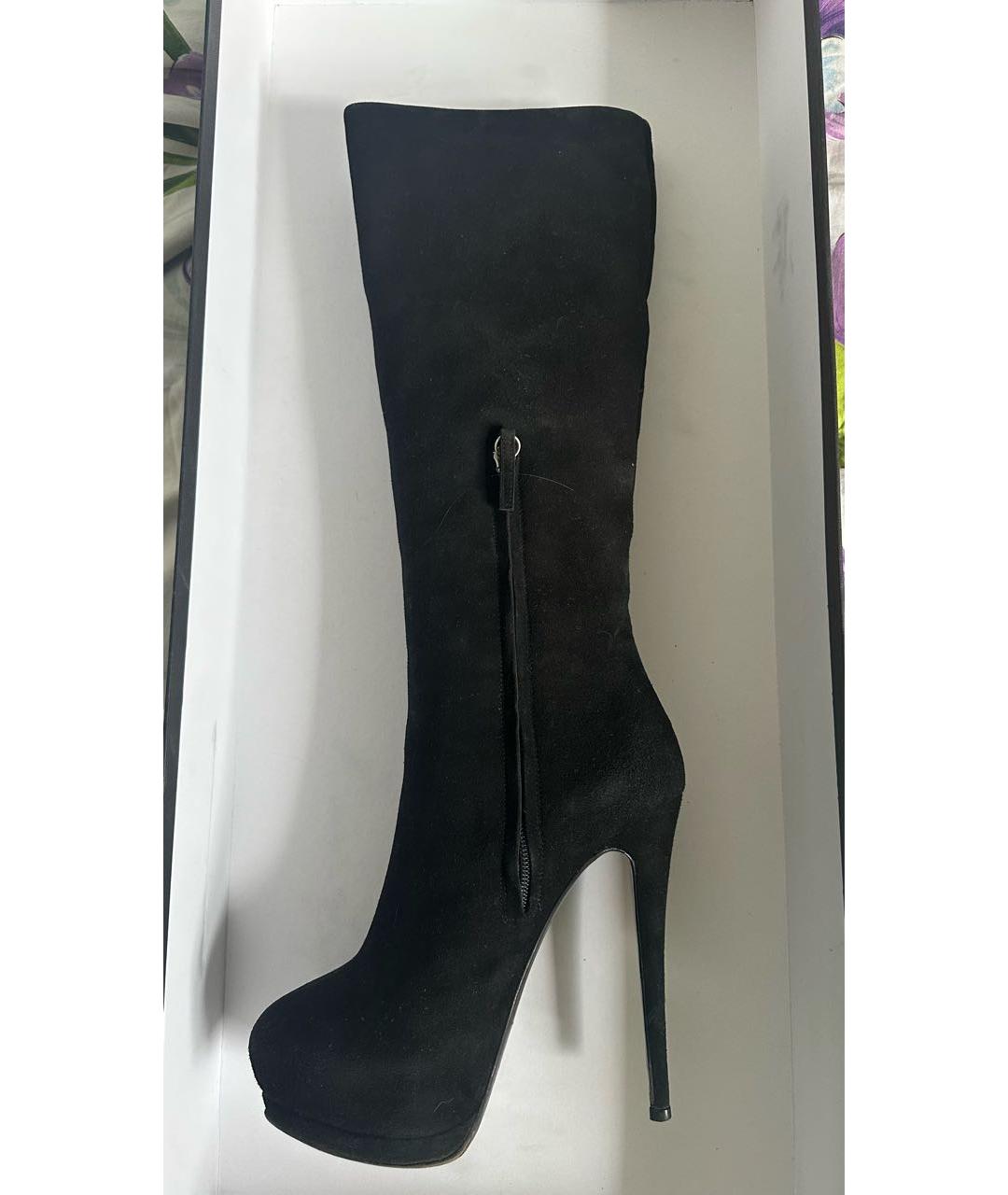 GIUSEPPE ZANOTTI DESIGN Черные замшевые сапоги, фото 3