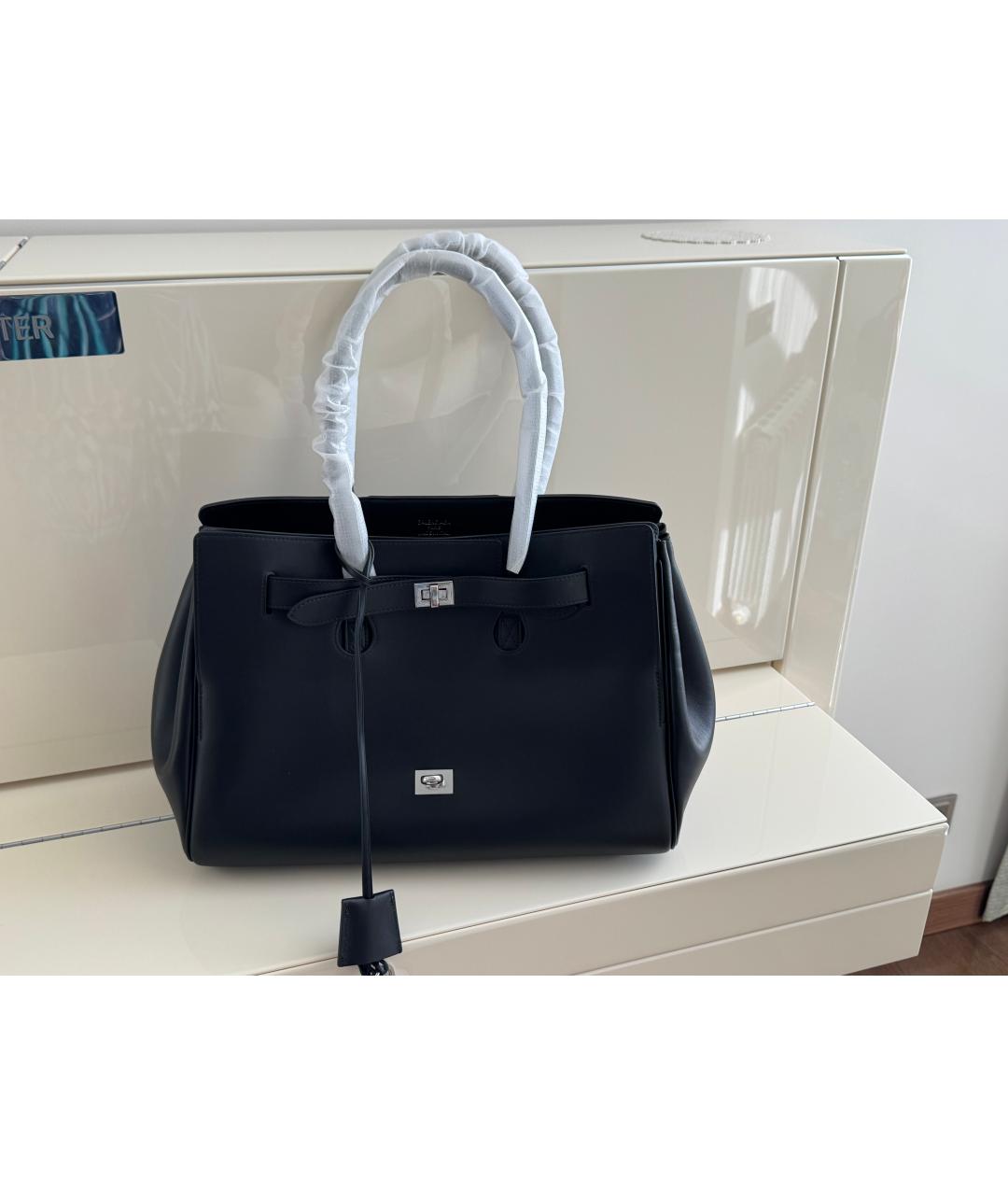 BALENCIAGA Черная кожаная сумка с короткими ручками, фото 2