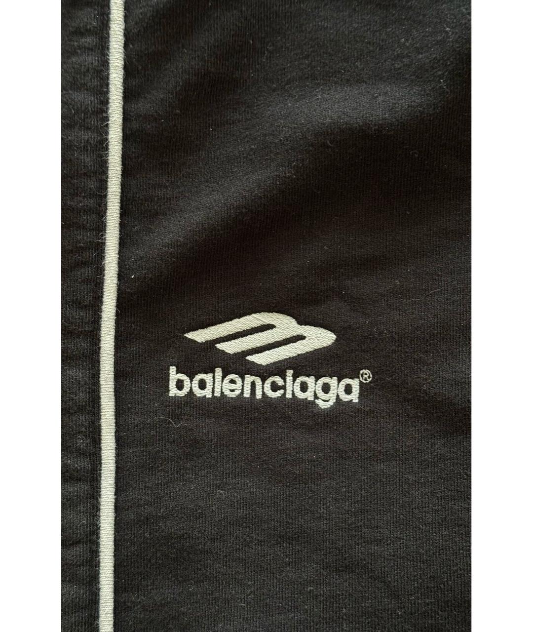 BALENCIAGA Черные хлопковые брюки широкие, фото 4
