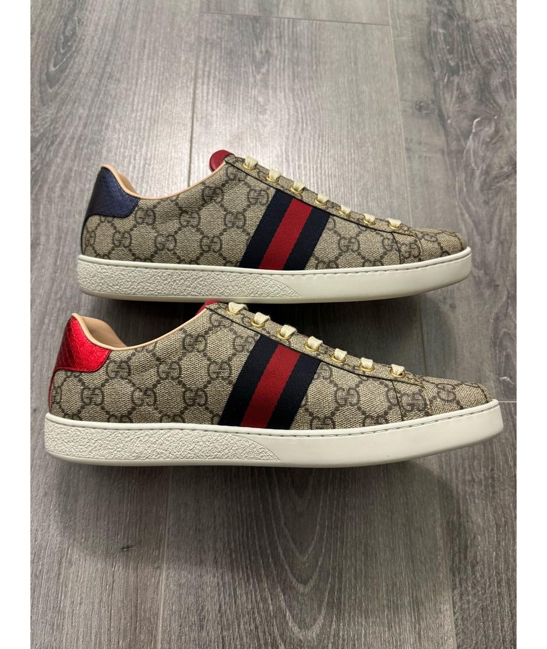 GUCCI Бежевые низкие кроссовки / кеды, фото 5