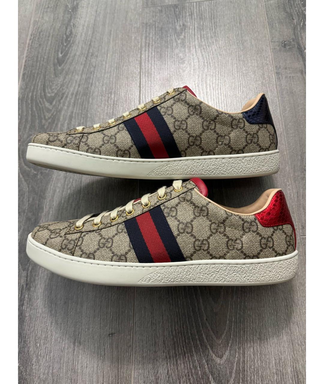 GUCCI Бежевые низкие кроссовки / кеды, фото 9