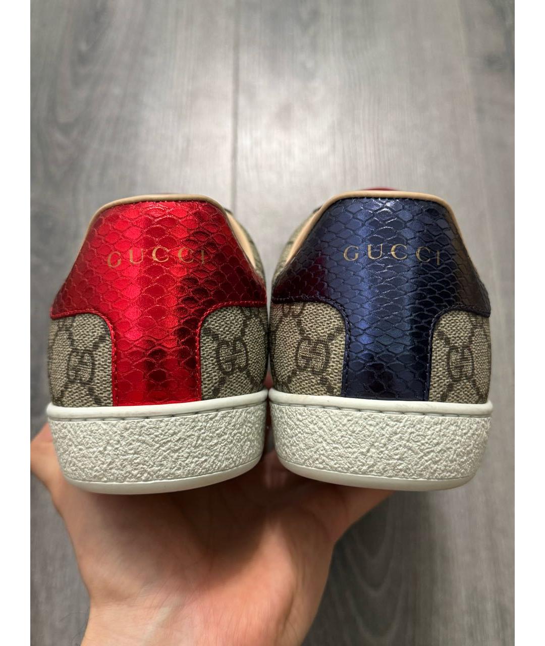 GUCCI Бежевые низкие кроссовки / кеды, фото 4