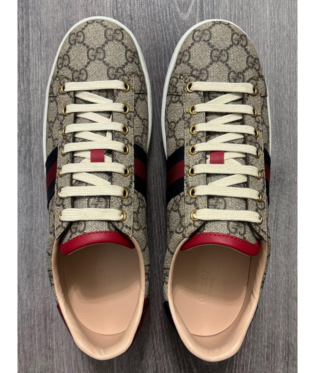 GUCCI Бежевые низкие кроссовки / кеды, фото 3