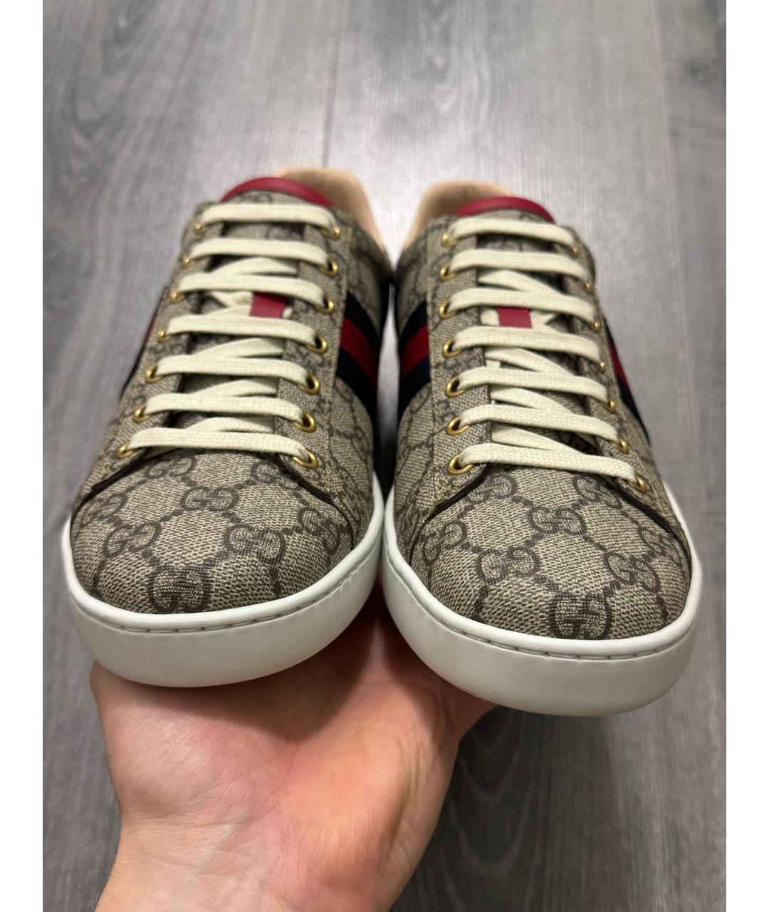 GUCCI Бежевые низкие кроссовки / кеды, фото 2