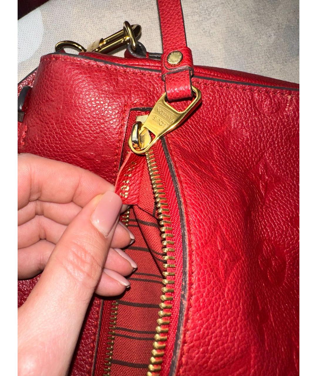 LOUIS VUITTON Красная кожаная сумка через плечо, фото 9