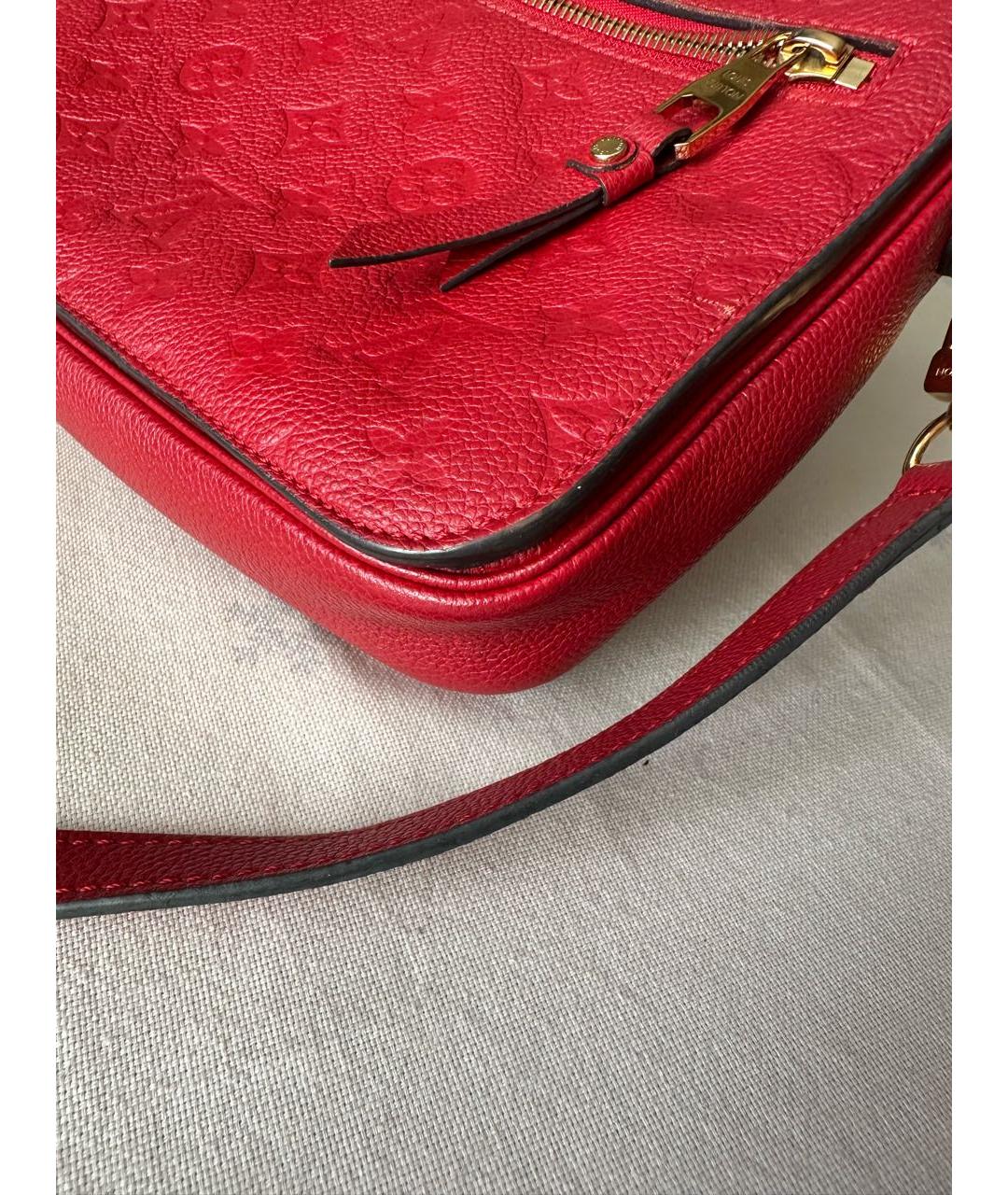 LOUIS VUITTON Красная кожаная сумка через плечо, фото 8