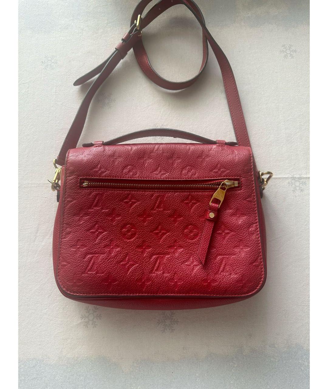 LOUIS VUITTON Красная кожаная сумка через плечо, фото 4