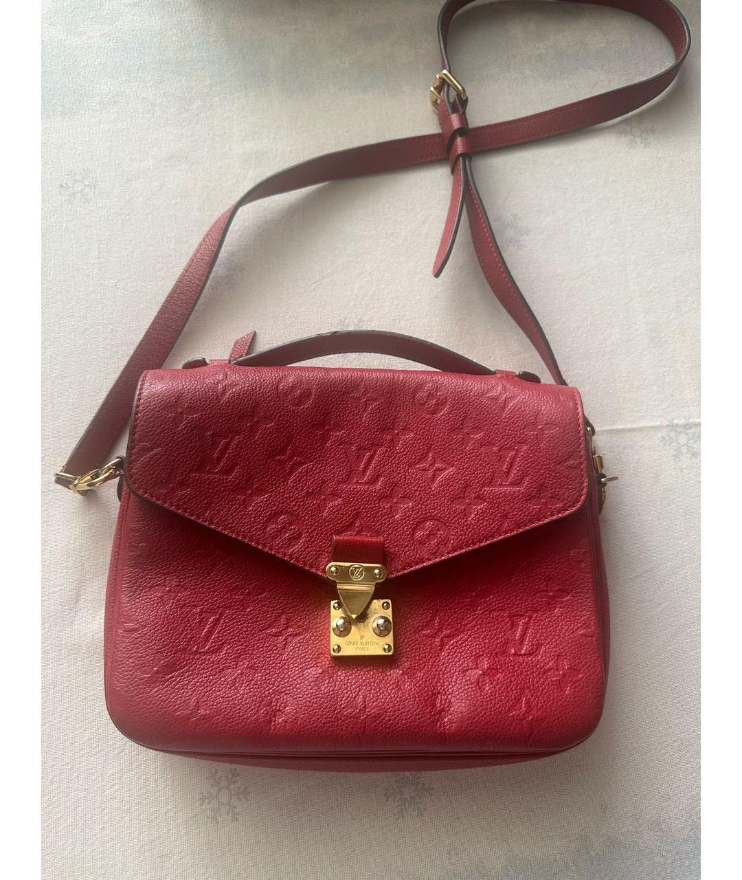 LOUIS VUITTON Красная кожаная сумка через плечо, фото 2
