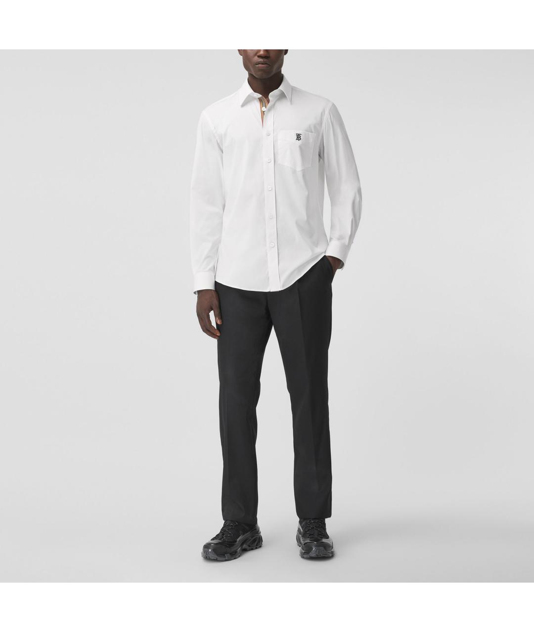 BURBERRY Белая хлопковая кэжуал рубашка, фото 3