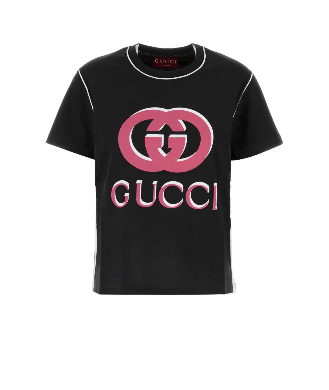 GUCCI Черная хлопковая футболка, фото 1