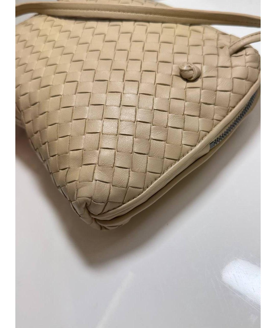 BOTTEGA VENETA Бежевая кожаная сумка через плечо, фото 2