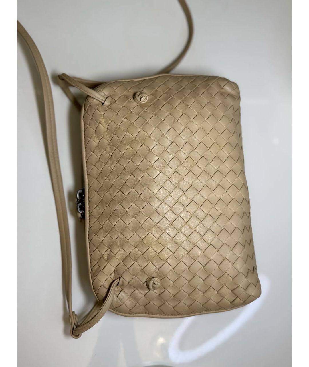 BOTTEGA VENETA Бежевая кожаная сумка через плечо, фото 8