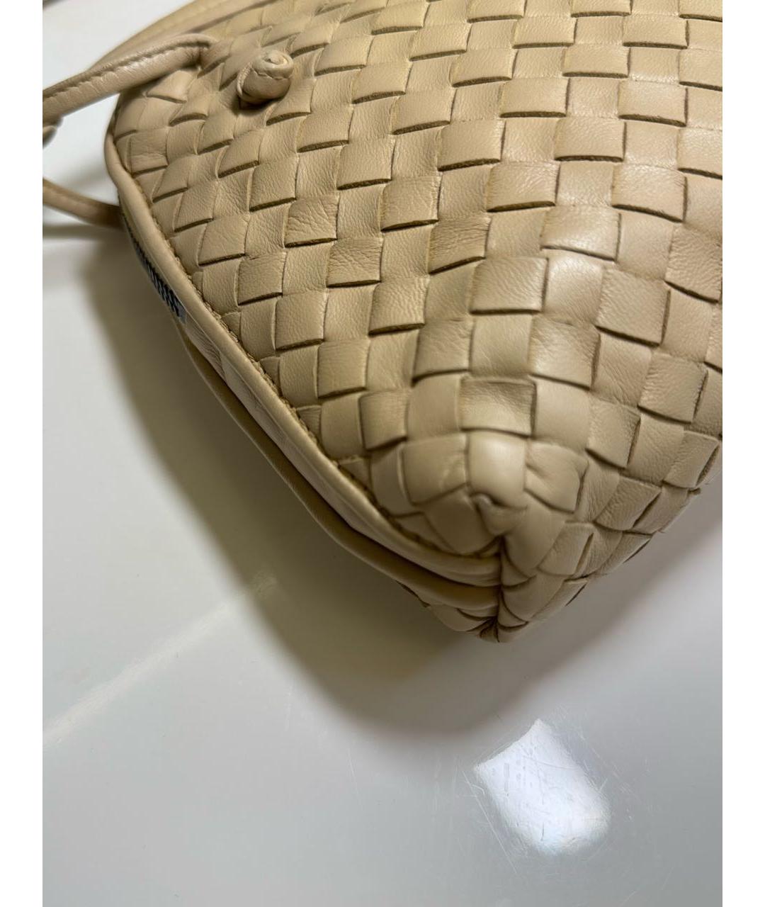 BOTTEGA VENETA Бежевая кожаная сумка через плечо, фото 5