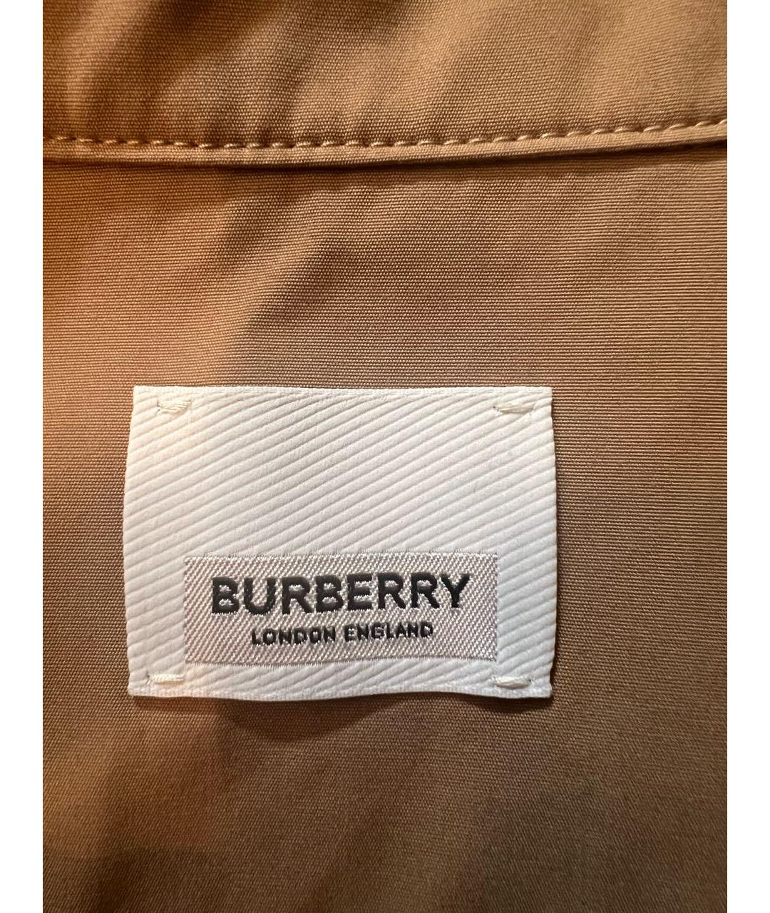 BURBERRY Бежевая хлопковая рубашка, фото 4