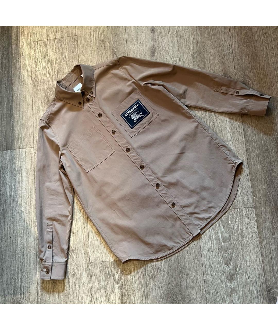BURBERRY Бежевая хлопковая рубашка, фото 2