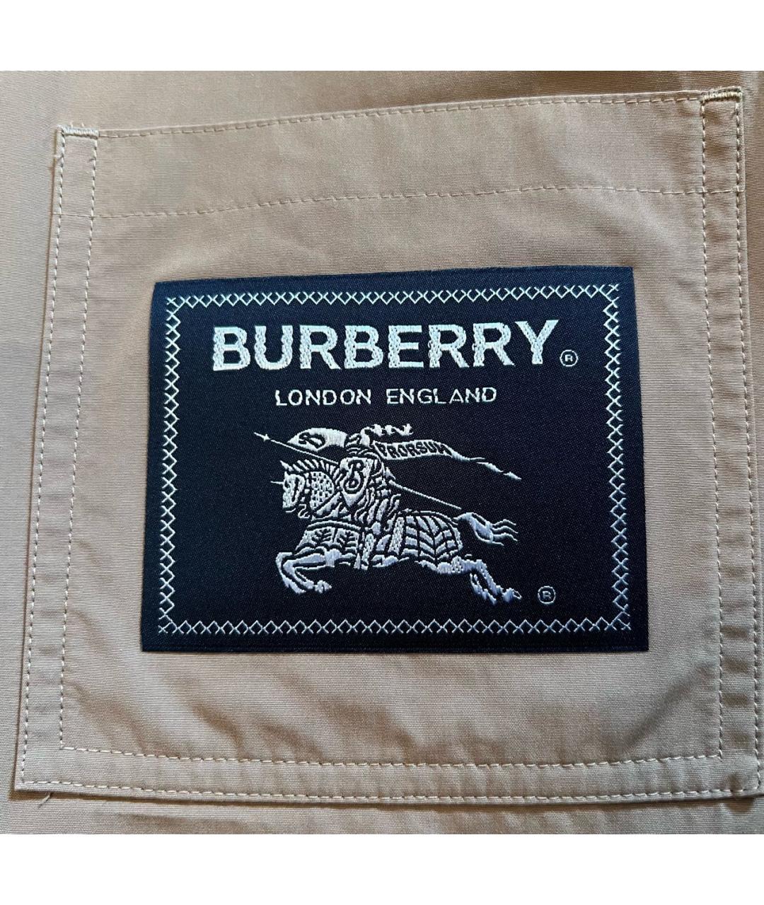 BURBERRY Бежевая хлопковая рубашка, фото 6
