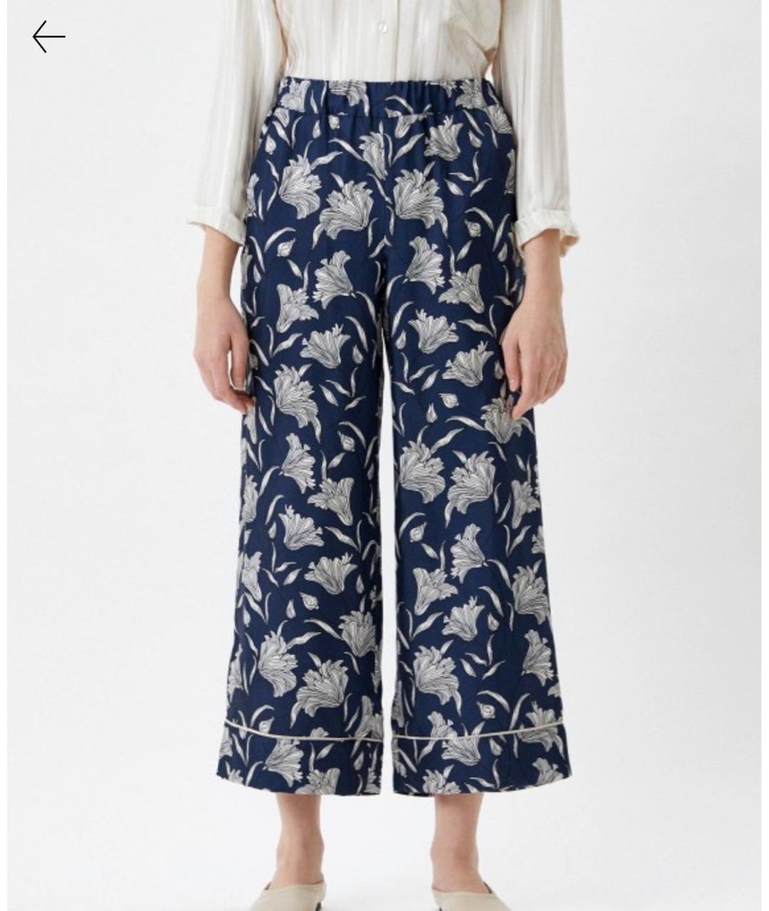 WEEKEND MAX MARA Темно-синий шелковый костюм с брюками, фото 2