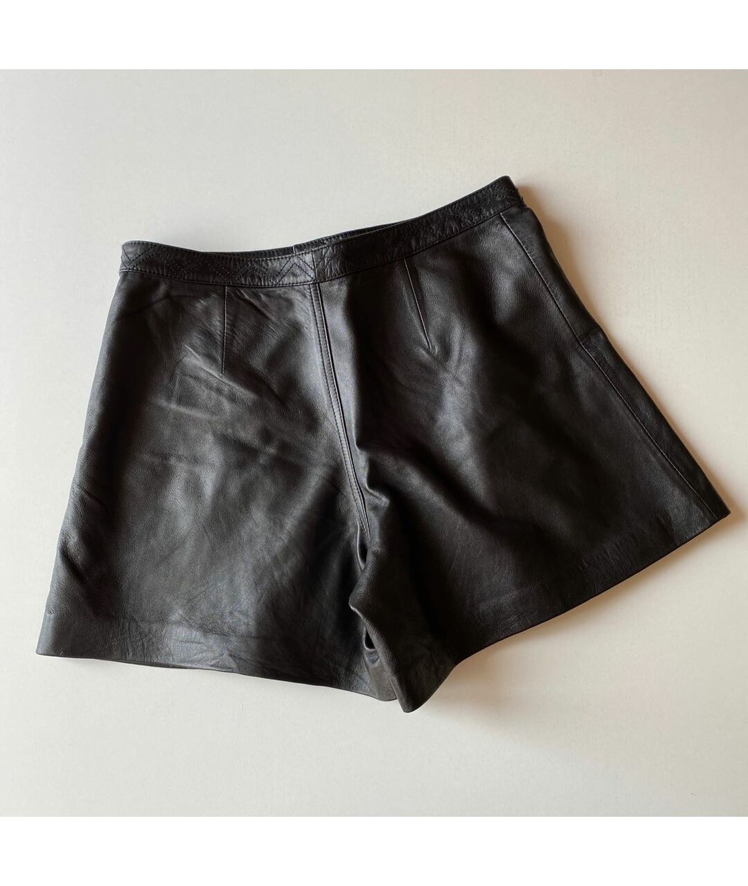 REBECCA MINKOFF Черные кожаные шорты, фото 2