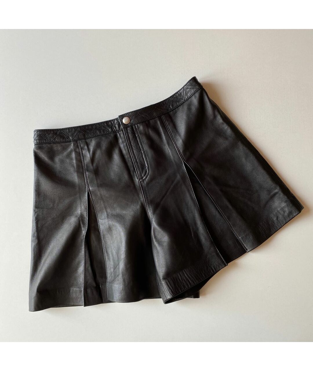 REBECCA MINKOFF Черные кожаные шорты, фото 9