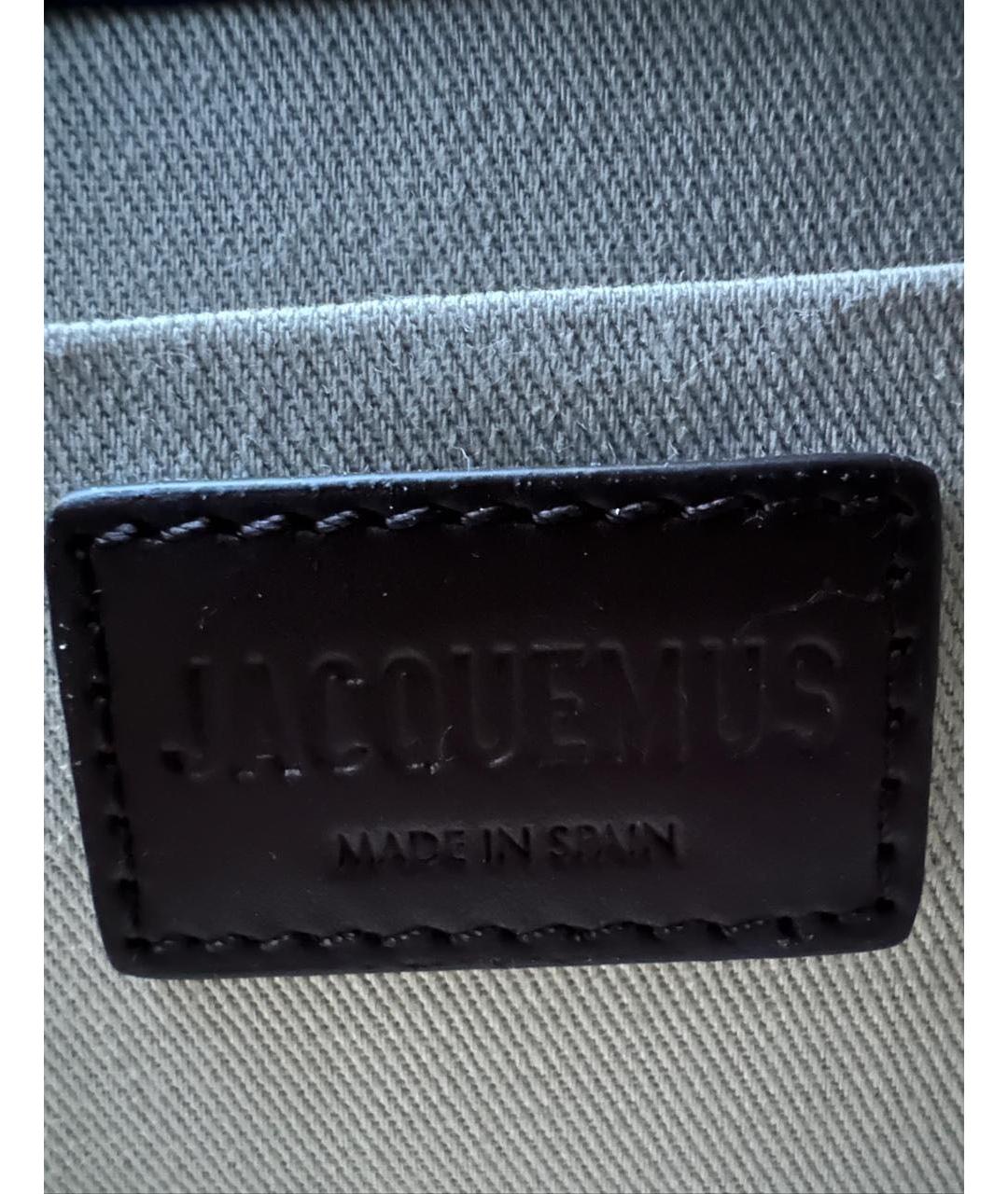JACQUEMUS Коричневая кожаная сумка с короткими ручками, фото 4