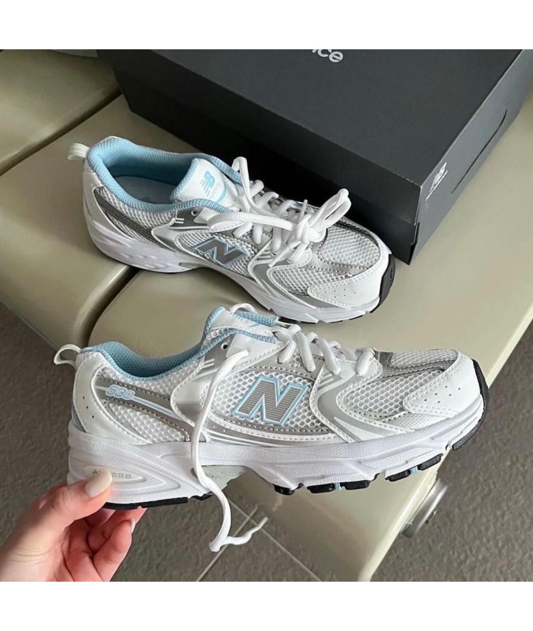 NEW BALANCE Голубые текстильные кроссовки, фото 6