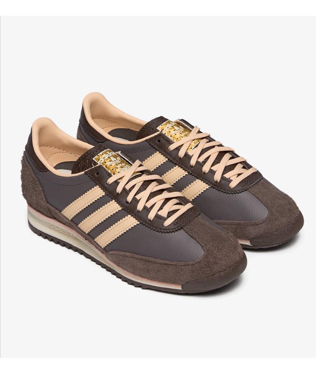 ADIDAS Коричневые кожаные кроссовки, фото 2