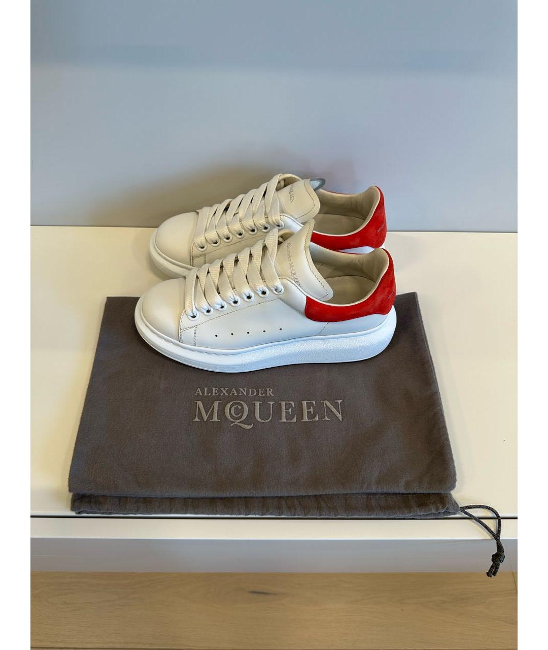 ALEXANDER MCQUEEN Белые кожаные кеды, фото 7