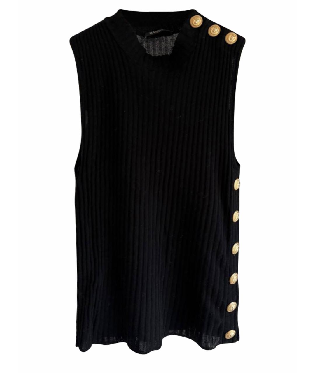 BALMAIN Черная хлопковая майка, фото 1