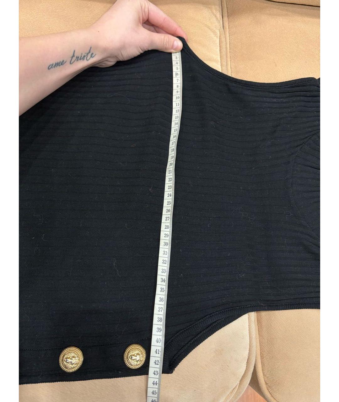 BALMAIN Черная хлопковая майка, фото 3