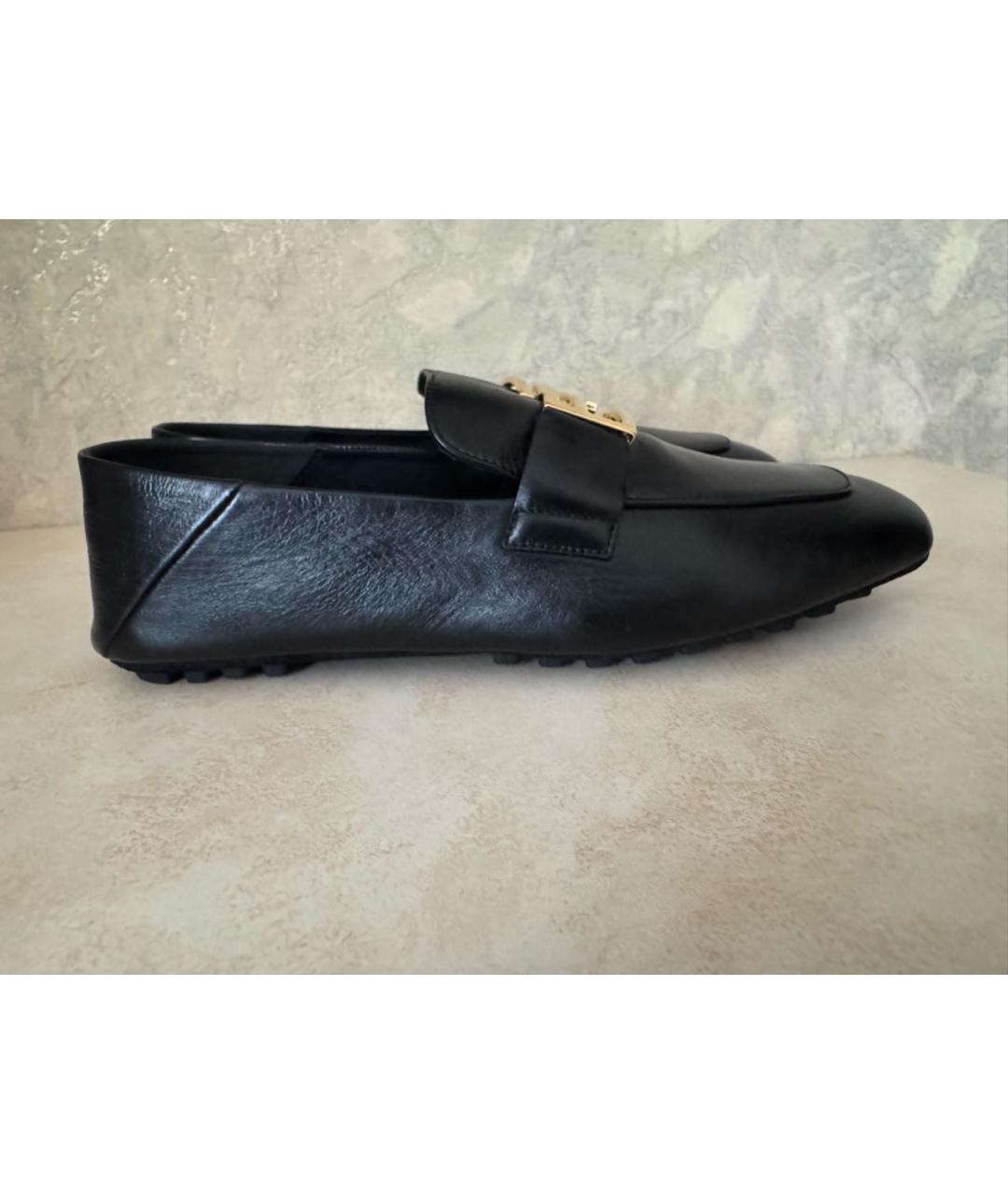 FENDI Черные кожаные мокасины, фото 7