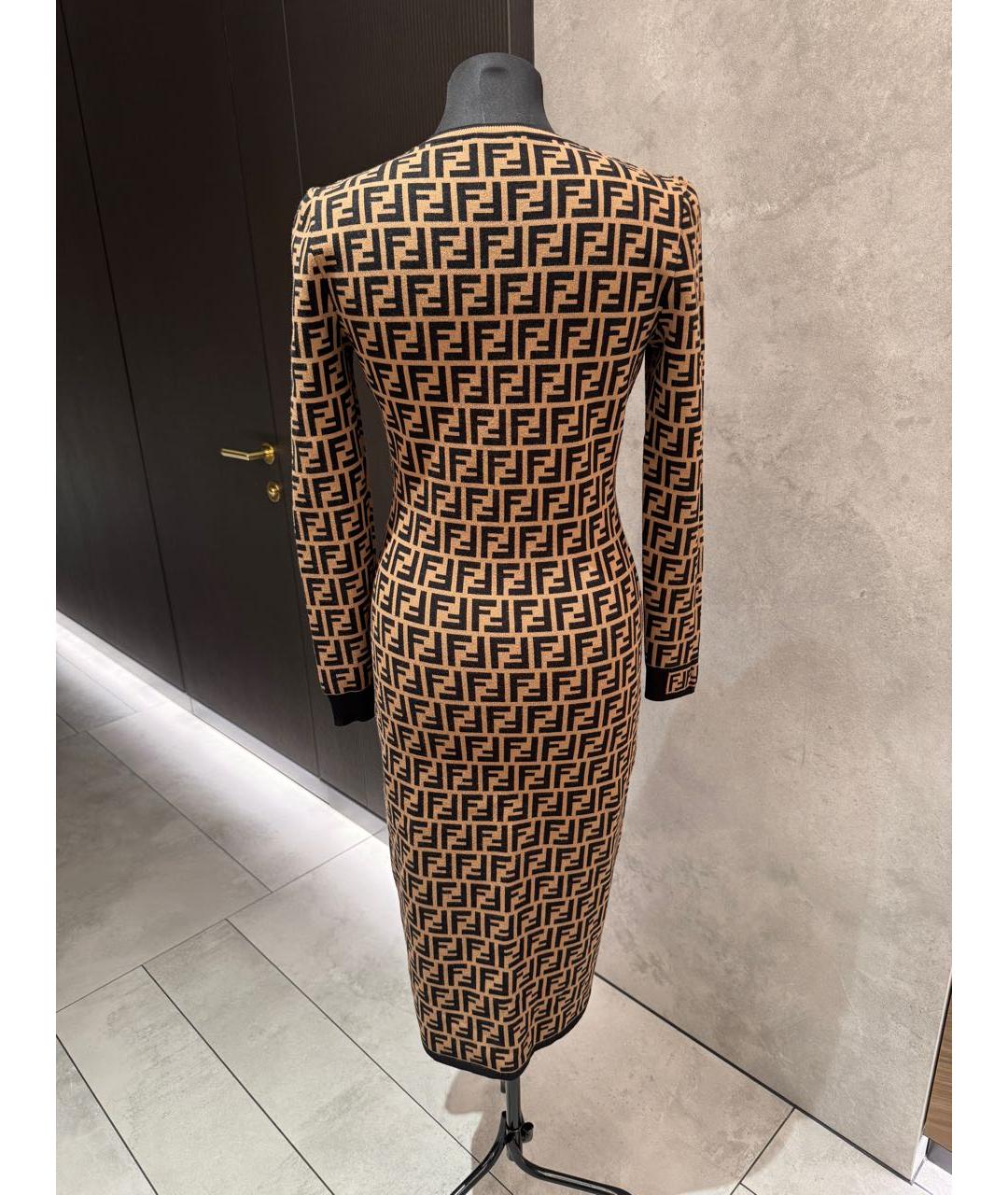 FENDI Бежевое полиамидовое повседневное платье, фото 2