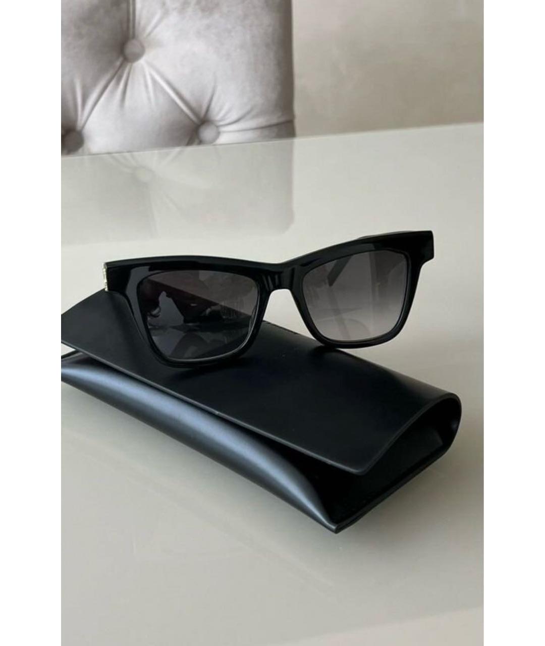 SAINT LAURENT Черные пластиковые солнцезащитные очки, фото 5